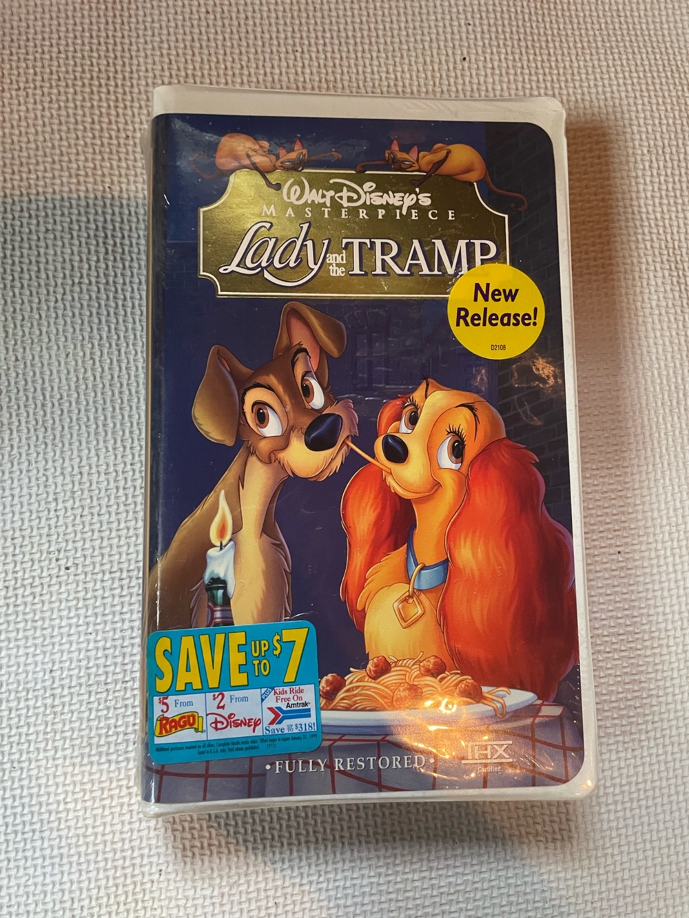 Disneys Lady and the Tramp VHS Tape - masterpiece collection unopened